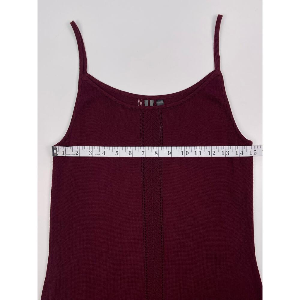Anthropologie Burgundy Knit Sleeveless Wide Leg Jumpsuit With Pockets Size M - Picture 9 of 9